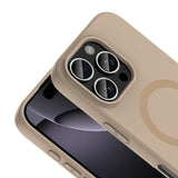 Apple iPhone 16 Pro Max Kılıf M-Safe Şarj Özellikli Zore Aris Silikon Kapak Krem