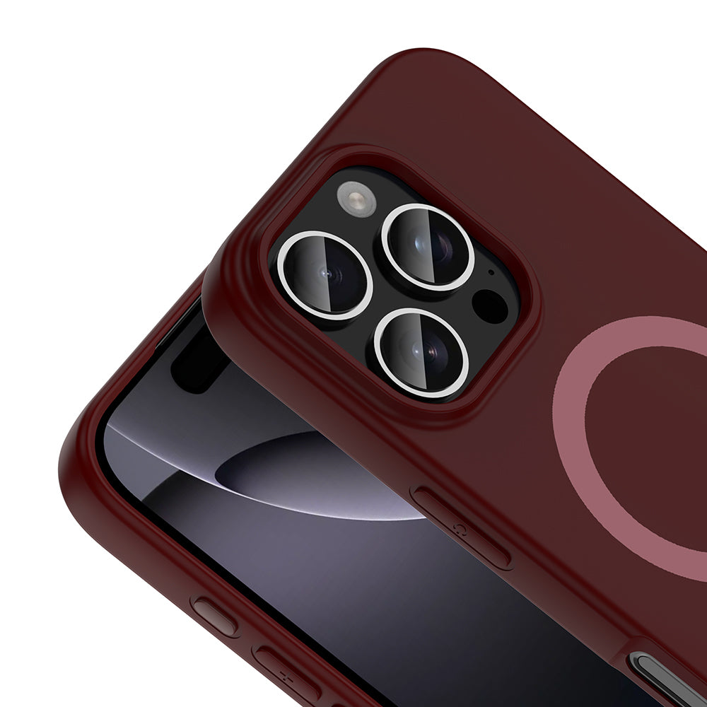 Apple iPhone 16 Pro Max Kılıf M-Safe Şarj Özellikli Zore Aris Silikon Kapak Mürdüm
