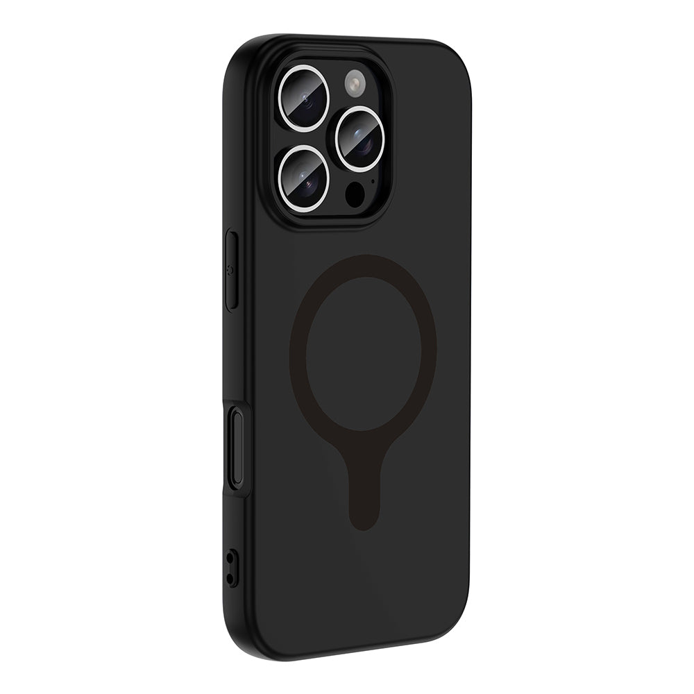 Apple iPhone 16 Pro Max Kılıf M-Safe Şarj Özellikli Zore Aris Silikon Kapak Siyah