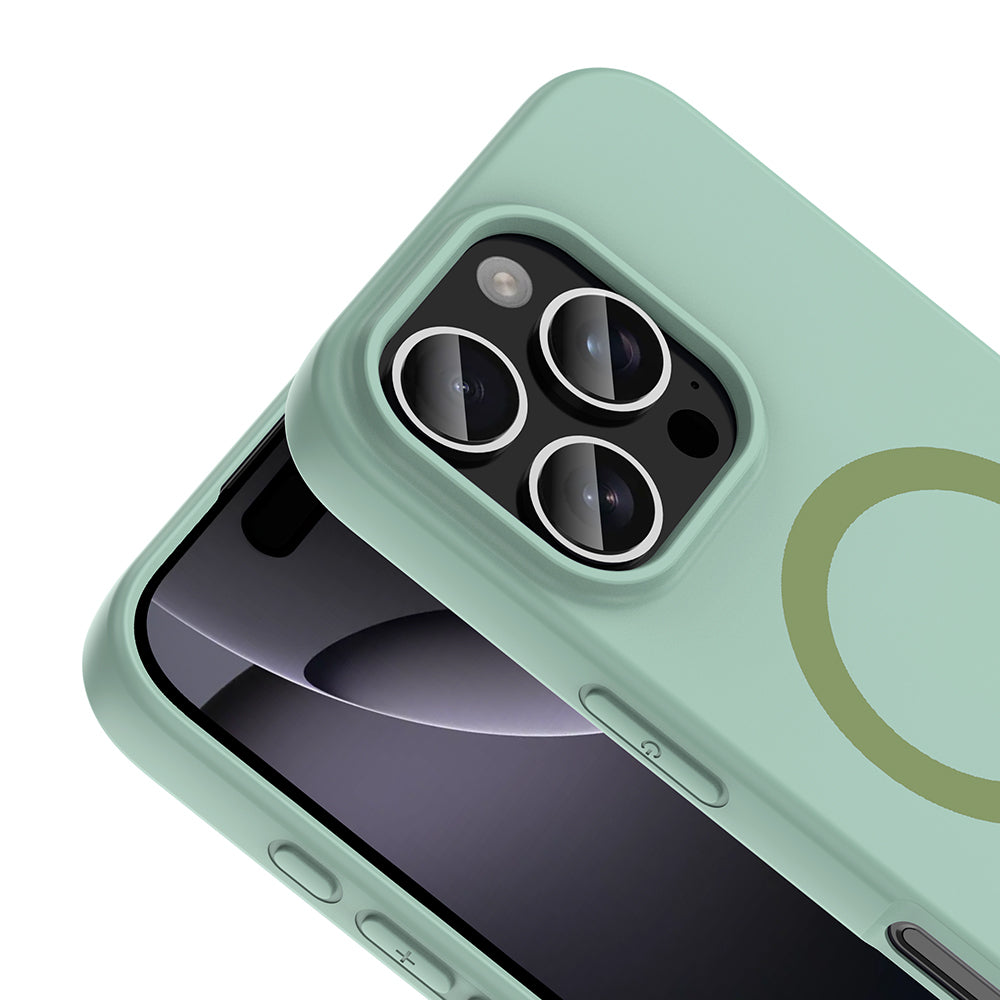 Apple iPhone 16 Pro Max Kılıf M-Safe Şarj Özellikli Zore Aris Silikon Kapak Turkuaz