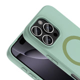 Apple iPhone 16 Pro Max Kılıf M-Safe Şarj Özellikli Zore Aris Silikon Kapak Turkuaz