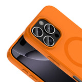Apple iPhone 16 Pro Max Kılıf M-Safe Şarj Özellikli Zore Aris Silikon Kapak Turuncu