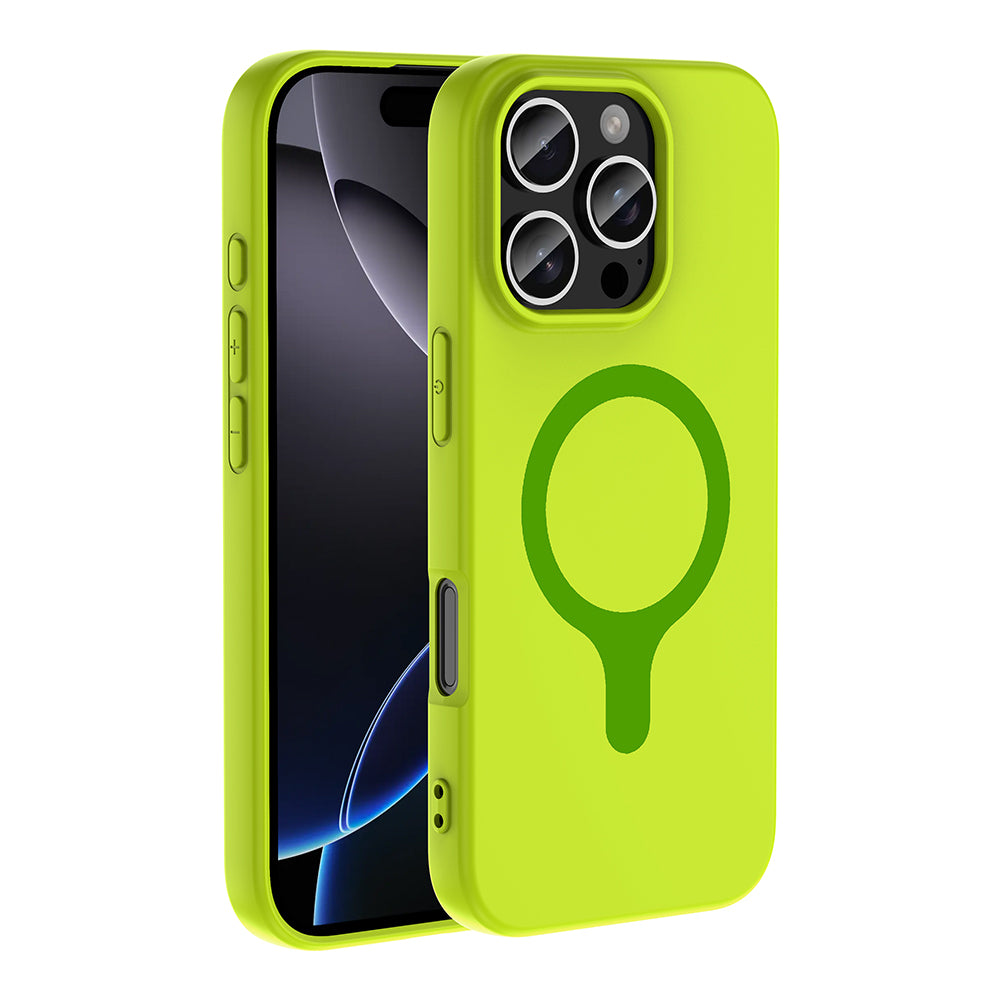 Apple iPhone 16 Pro Max Kılıf M-Safe Şarj Özellikli Zore Aris Silikon Kapak Yeşil