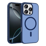 Apple iPhone 16 Pro Max Kılıf M-safe Şarj Özellikli Babet Kapak Mavi