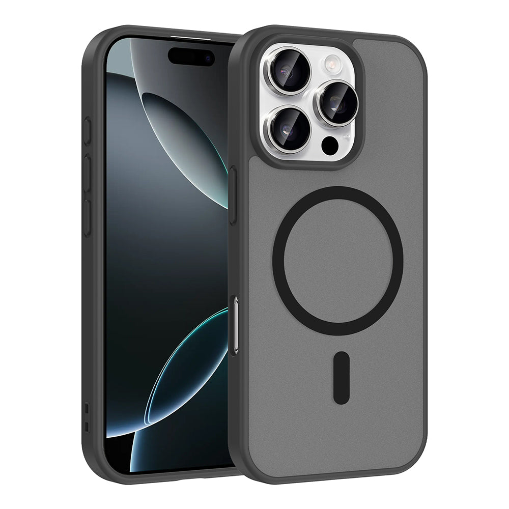 Apple iPhone 16 Pro Max Kılıf M-safe Şarj Özellikli Babet Kapak Siyah