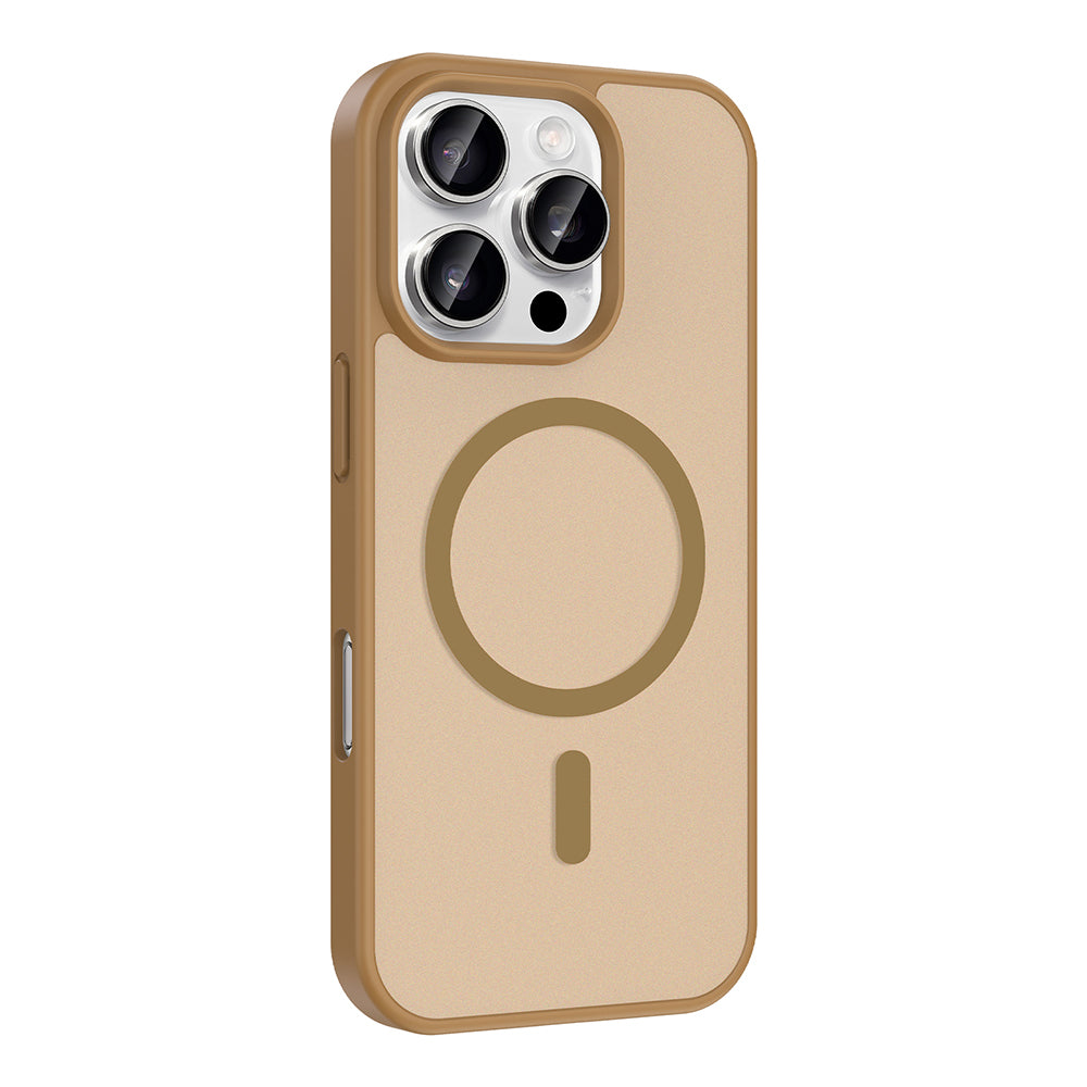 Apple iPhone 16 Pro Max Kılıf M-safe Şarj Özellikli Babet Kapak Desert Gold