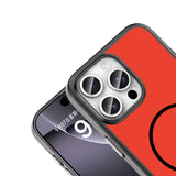 Apple iPhone 16 Pro Max Kılıf M-Safe Şarj Özellikli Zore Lora PC Kapak Kırmızı-Gri