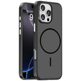 Apple iPhone 16 Pro Max Kılıf M-Safe Şarj Özellikli Zore Lora PC Kapak Siyah