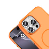 Apple iPhone 16 Pro Max Kılıf M-Safe Şarj Özellikli Zore Lora PC Kapak Turuncu
