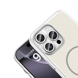 Apple iPhone 16 Pro Max Kılıf M-Safe Şarj Özellikli Zore Lora PC Kapak Gümüş