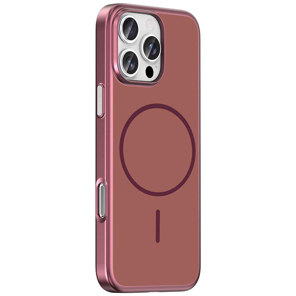 Apple iPhone 16 Pro Max Kılıf M-Safe Şarj Özellikli Zore Lora PC Kapak Mürdüm