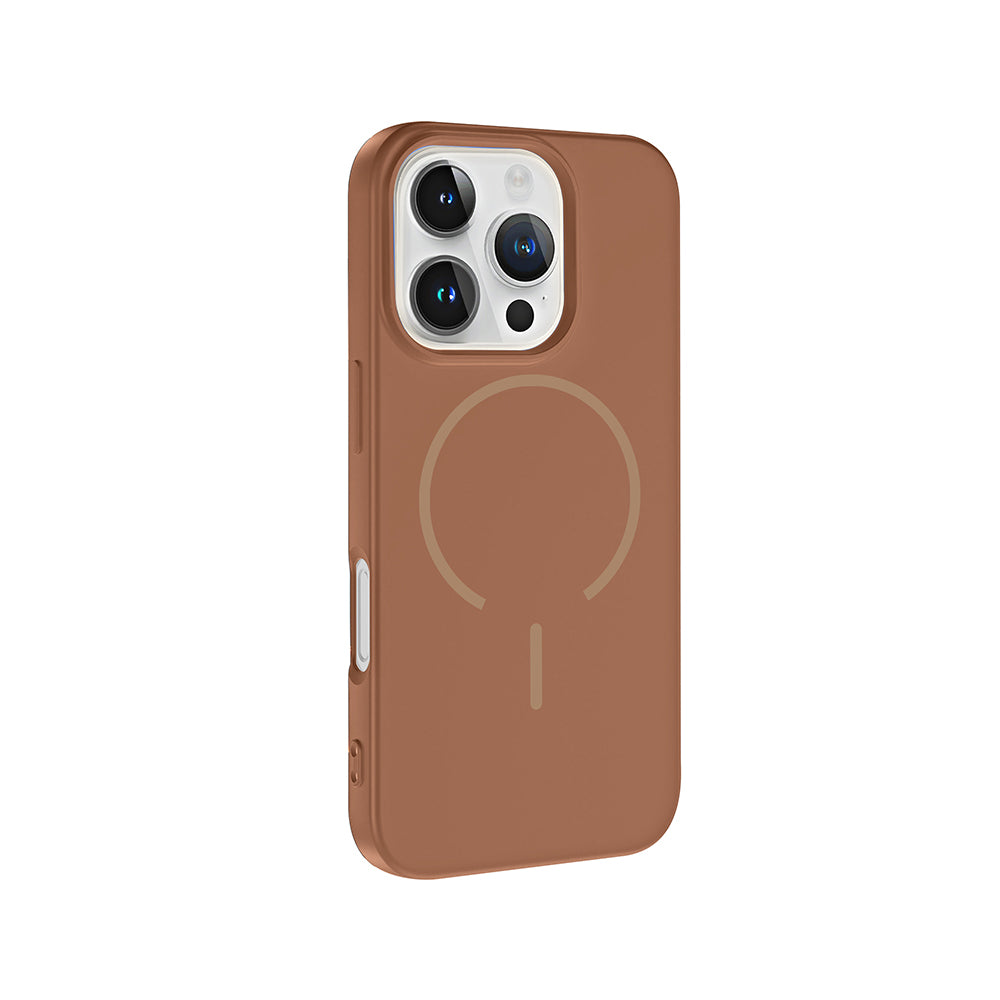 Apple iPhone 16 Pro Max Kılıf M-safe Şarj Özellikli Zore Meta Kapak Rose Pembe