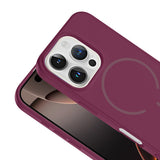 Apple iPhone 16 Pro Max Kılıf M-safe Şarj Özellikli Zore Meta Kapak Kahverengi