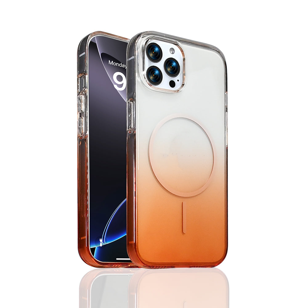 Apple iPhone 16 Pro Max Kılıf M-Safe Şarj Özellikli Zore Septik Silikon Kapak Turuncu