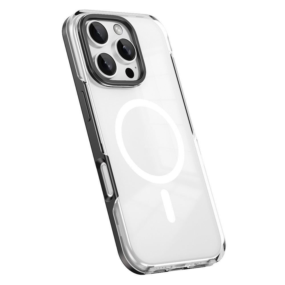 Apple iPhone 16 Pro Max Kılıf M-safe Şarj Özellikli Çıkarılabilir Arka Yüzeyli Zore Polar Kapak Gold