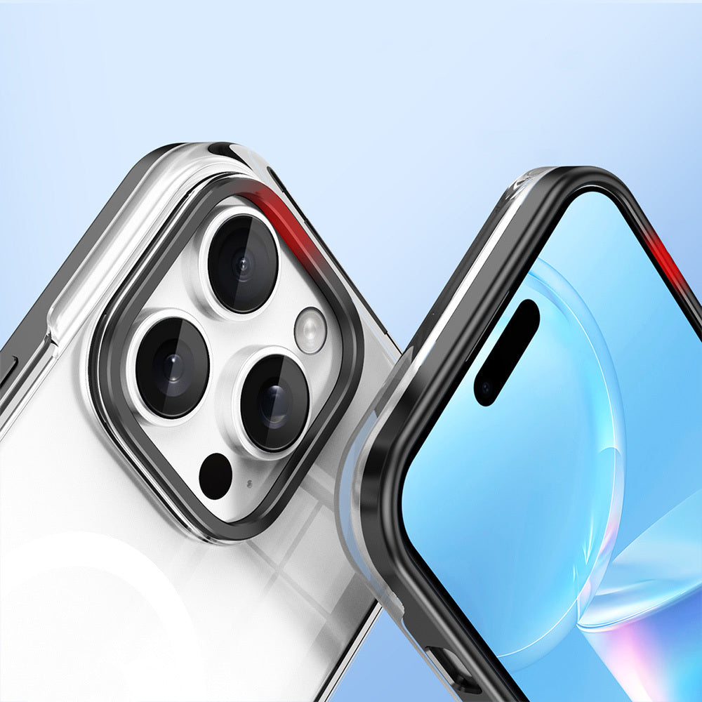 Apple iPhone 16 Pro Max Kılıf M-safe Şarj Özellikli Çıkarılabilir Arka Yüzeyli Zore Polar Kapak Siyah