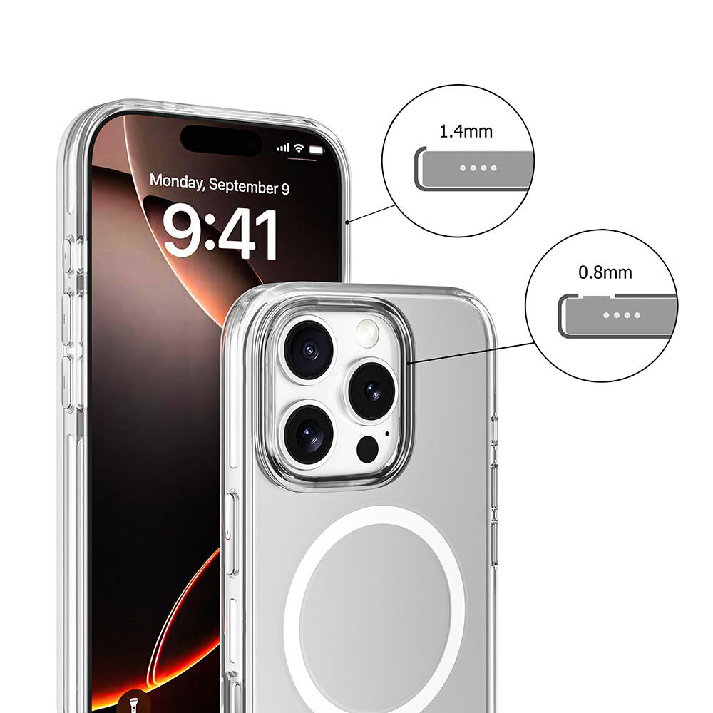 Apple iPhone 16 Pro Max Kılıf M-safe Şarj Özellikli Kamera Korumalı Zore Kripto Kapak Şeffaf
