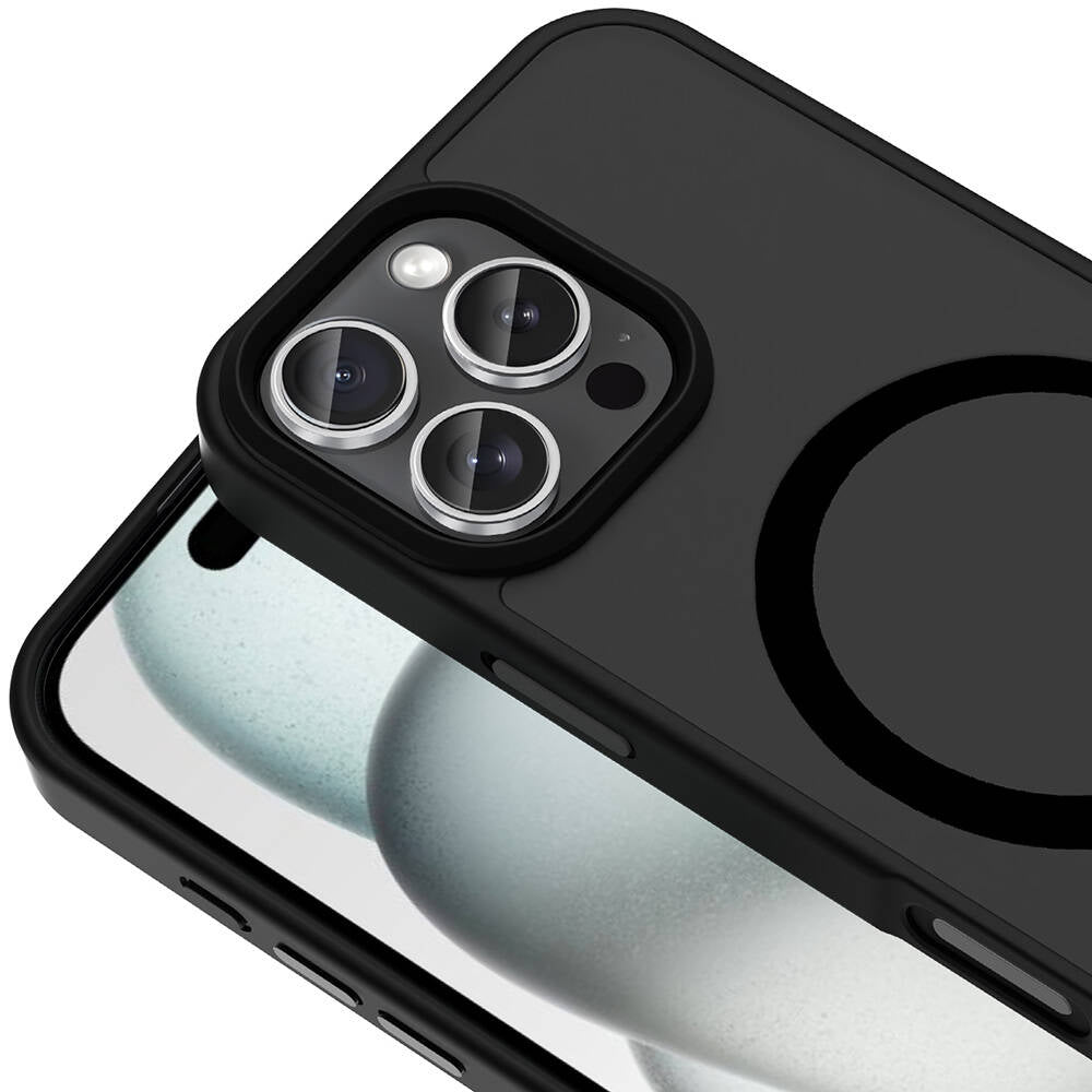 Apple iPhone 16 Pro Max Kılıf M-safe Şarj Özellikli Mat Arka Yüzey Zore Sio Kapak Koyu Yeşil