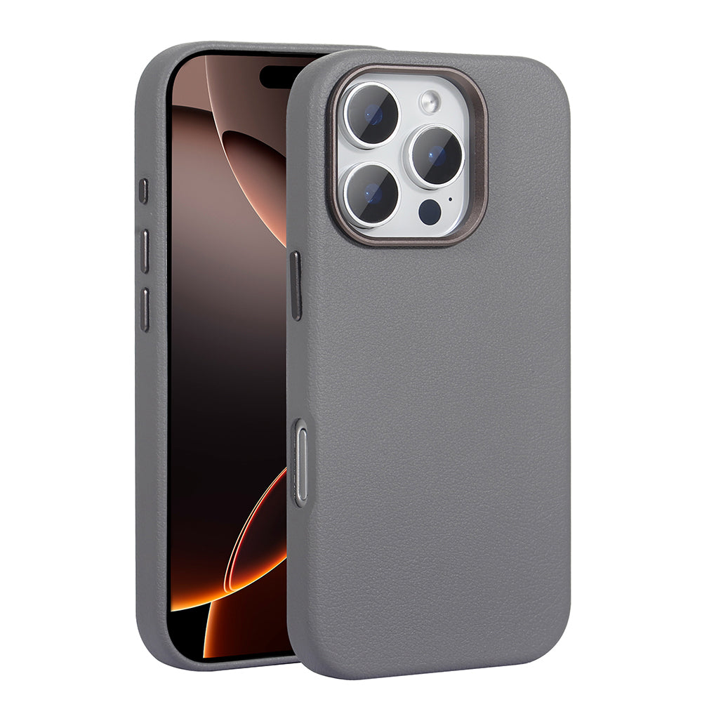 Apple iPhone 16 Pro Max Kılıf M-safe Şarj Özellikli PU Deri Zore Adora Kapak Desert Titanyum
