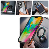 Apple iPhone 16 Pro Max Kılıf M-safe Şarj Özellikli Renkli Kenar Airbag Şeritli Zore Lamer Kapak Turuncu