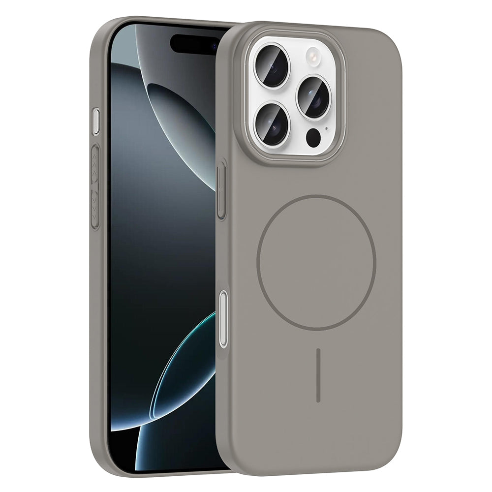 Apple iPhone 16 Pro Max Kılıf M-safe Şarj Özellikli Zore Ruby Sert Kapak Desert Titanyum