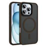 Apple iPhone 16 Pro Max Kılıf Mat Arka Yüzey Wireless Şarj Özellikli Zore Flet M-safe Kapak Rose Brown