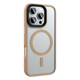 Apple iPhone 16 Pro Max Kılıf Mat Arka Yüzey Wireless Şarj Özellikli Zore Flet M-safe Kapak Rose Brown
