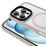 Apple iPhone 16 Pro Max Kılıf Mat Arka Yüzey Wireless Şarj Özellikli Zore Flet M-safe Kapak Rose Brown