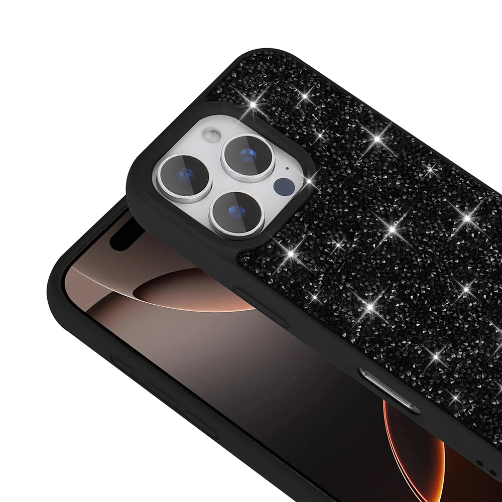 Apple iPhone 16 Pro Max Kılıf Parlak Taşlı Tasarım Zore Pırlanta Kapak Gri
