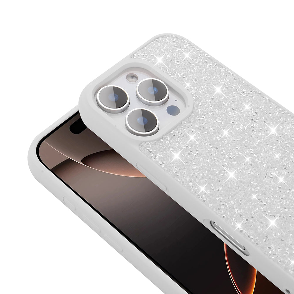 Apple iPhone 16 Pro Max Kılıf Parlak Taşlı Tasarım Zore Pırlanta Kapak Gri