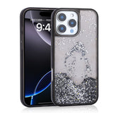Apple iPhone 16 Pro Max Kılıf Sıvılı Simli Şeffaf Arka Yüzey Zore Keto Silikon Kapak Mor