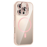 Apple iPhone 16 Pro Max Kılıf Standlı ve Kamera Lens Hediyeli M-Safe Şarj Özellikli Zore Etro Kapak Siyah