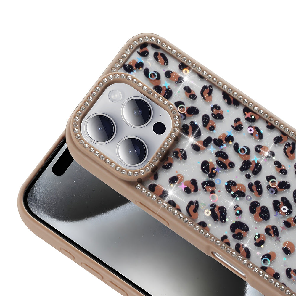 Apple iPhone 16 Pro Max Kılıf Taşlı ve Simli Tasarım Zore Azra Kapak Gold