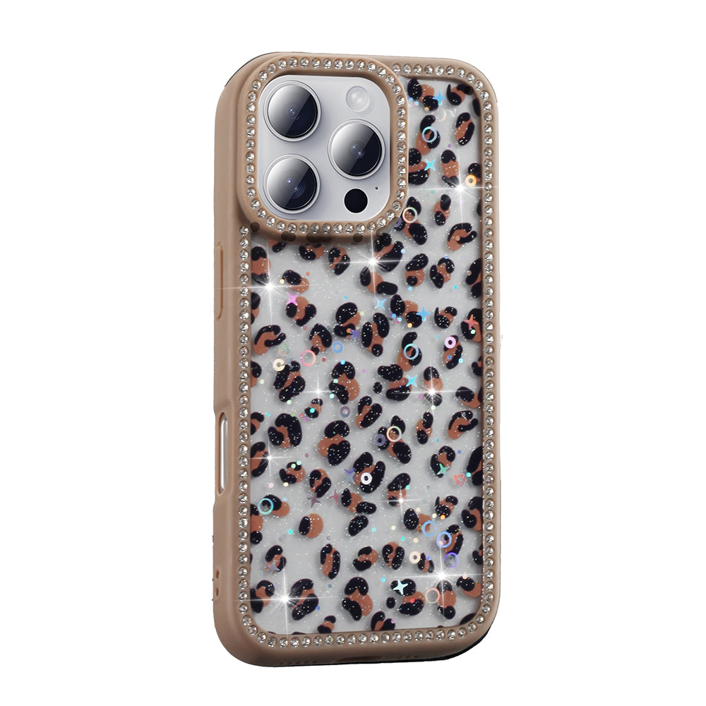 Apple iPhone 16 Pro Max Kılıf Taşlı ve Simli Tasarım Zore Azra Kapak Gold