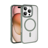 Apple iPhone 16 Pro Max Kılıf Wireless Şarj Özellikli Zore Krom M-safe Silikon Kapak Titanyum-Gri