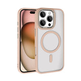 Apple iPhone 16 Pro Max Kılıf Wireless Şarj Özellikli Zore Krom M-safe Silikon Kapak Gold