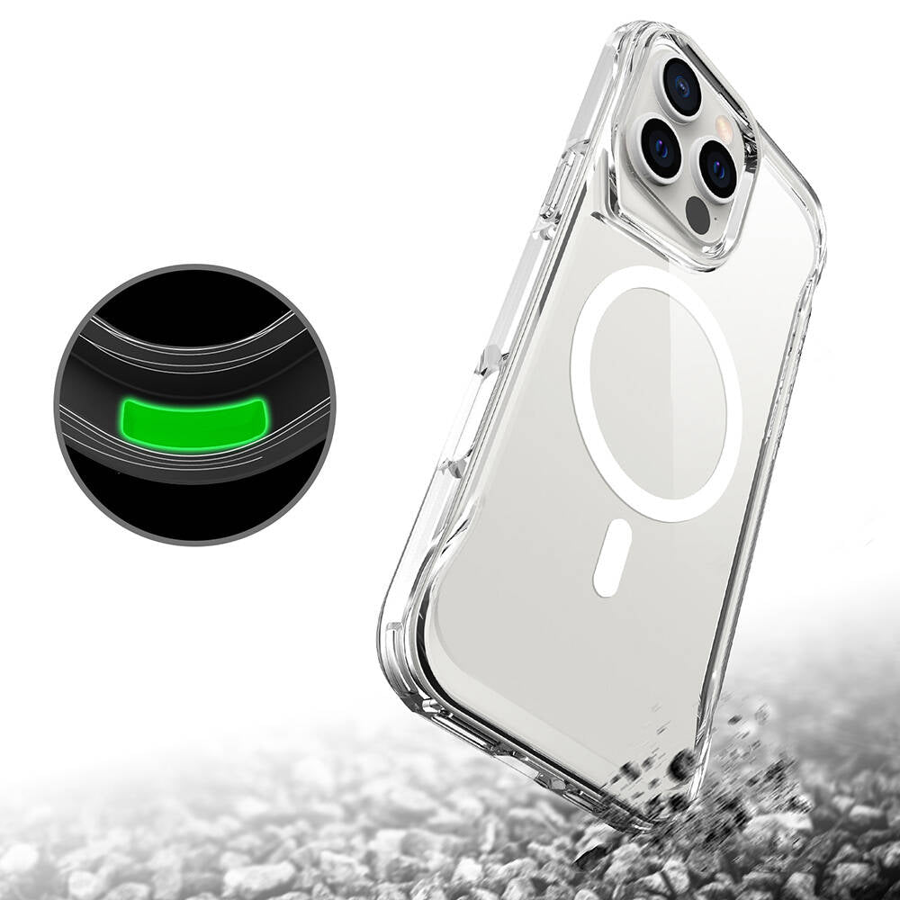 Apple iPhone 16 Pro Max Kılıf Zore M-safe Şarj Özellikli T-Max M-safe Kapak Şeffaf