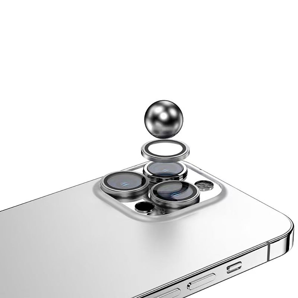 Apple iPhone 16 Pro Max Zore Mikro Kamera Lens Koruyucu Gümüş