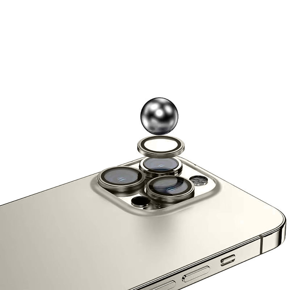 Apple iPhone 16 Pro Max Zore Mikro Kamera Lens Koruyucu Desert Titanyum
