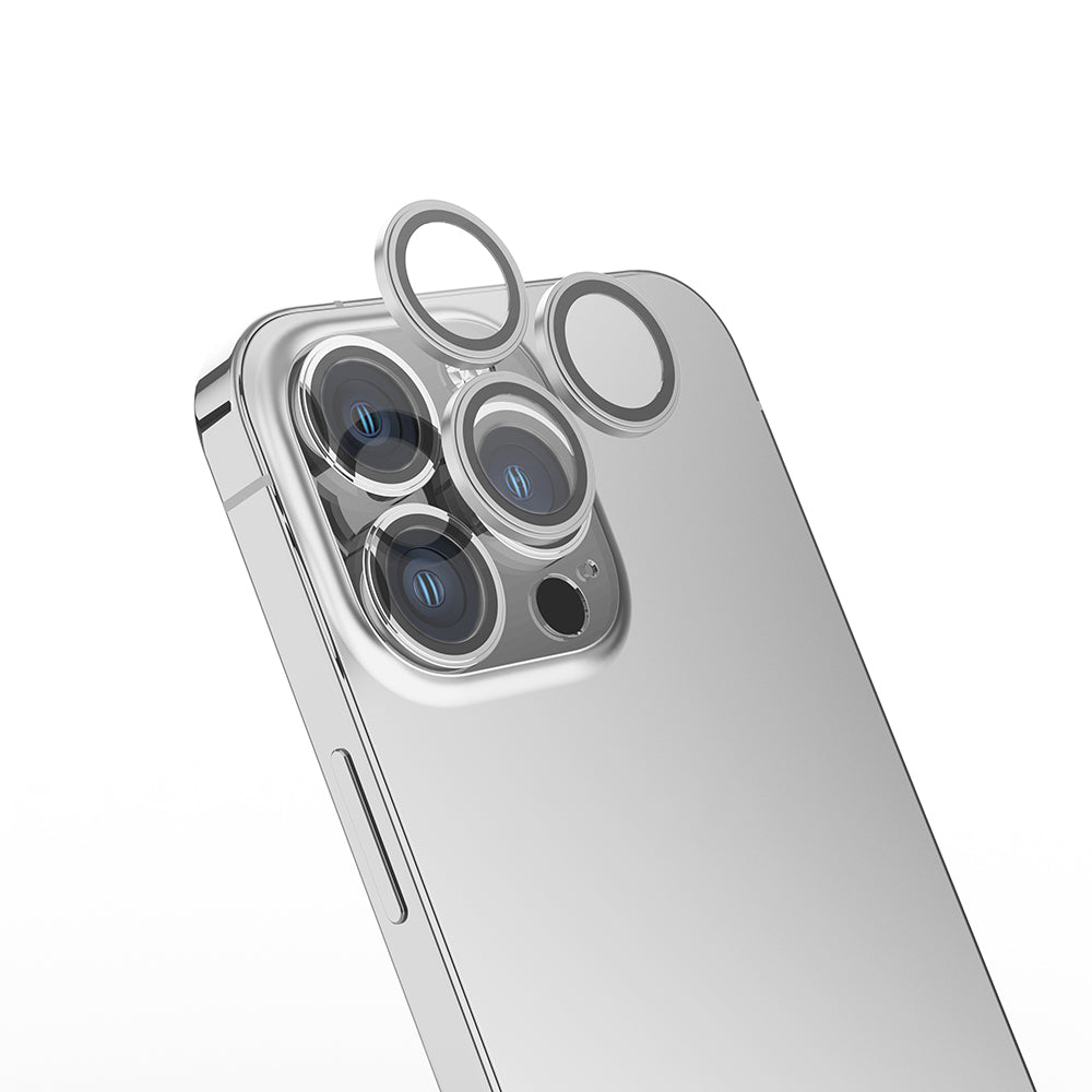 Apple iPhone 16 Pro Max Zore Mikro Kamera Lens Koruyucu Gümüş