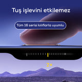 Apple iPhone 16 Serisi Uyumlu Metal Alaşımlı Hassas Dokunmatik Kamera Denetim Butonu Koruyucu Beyaz