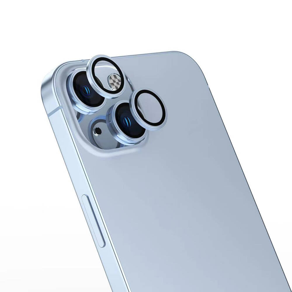 Apple iPhone 16 Zore Safir CL-15 Parmak İzi Bırakmayan Anti-Reflective Kamera Lens Koruyucu Mavi