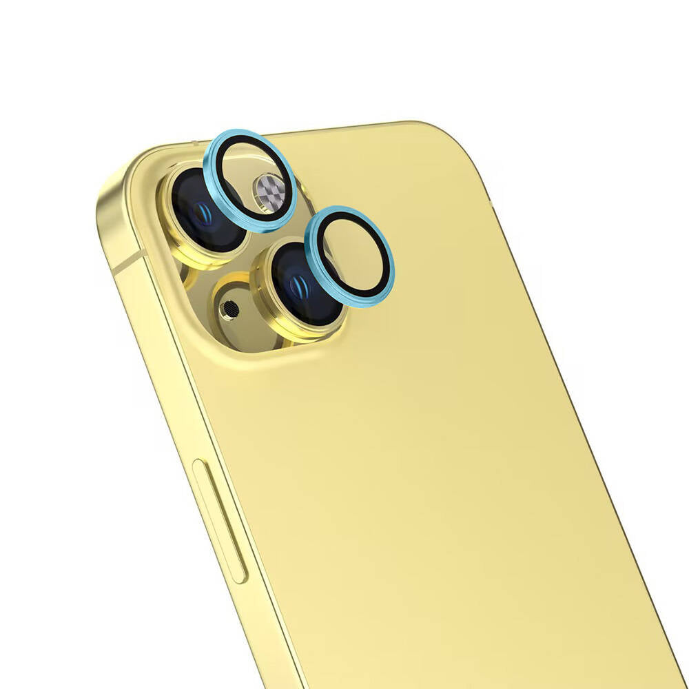 Apple iPhone 16 Zore Safir CL-15 Parmak İzi Bırakmayan Anti-Reflective Kamera Lens Koruyucu Mavi