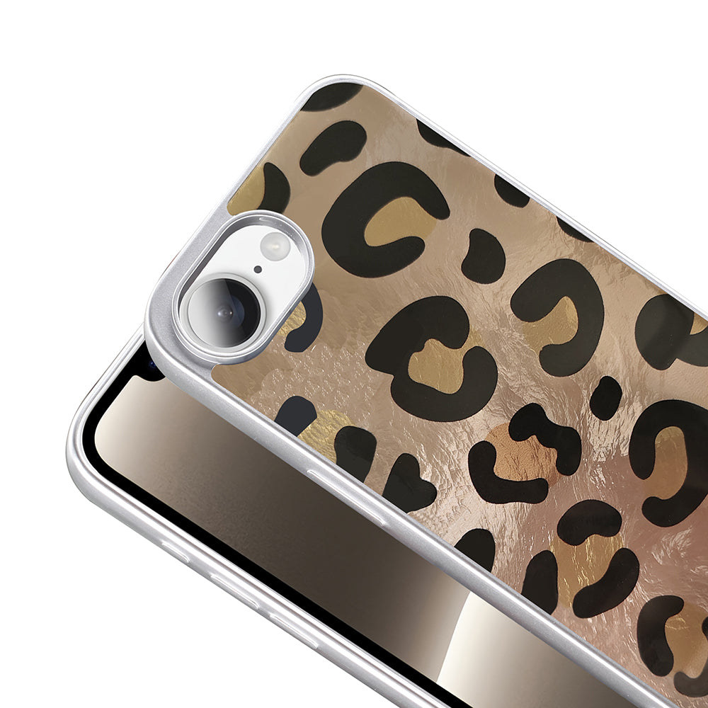 Apple iPhone 16E Kılıf Desenli Zore Mep Kapak Gri Leopar