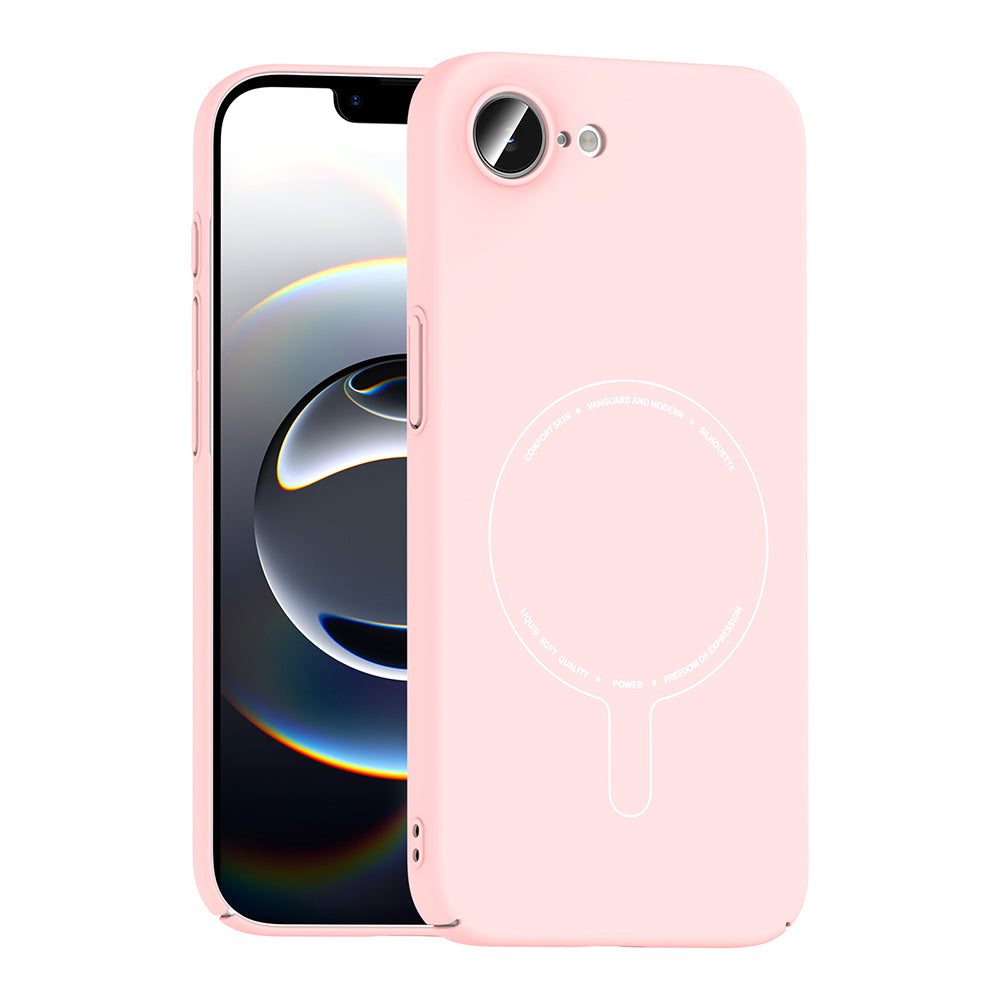 Apple iPhone 16E Kılıf M-Safe Şarj Özellikli Kamera Korumalı Zore Elio Sert PC Kapak Açık Pembe