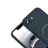 Apple iPhone 16E Kılıf M-Safe Şarj Özellikli Kamera Korumalı Zore Elio Sert PC Kapak Lacivert