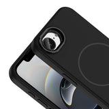 Apple iPhone 16E Kılıf M-Safe Şarj Özellikli Metal Kamera Çerçeveli Edi Silikon Kapak Siyah