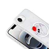 Apple iPhone 16E Kılıf M-Safe Şarj Özellikli Şeffaf Zore Folk Sert Kapak Çilek