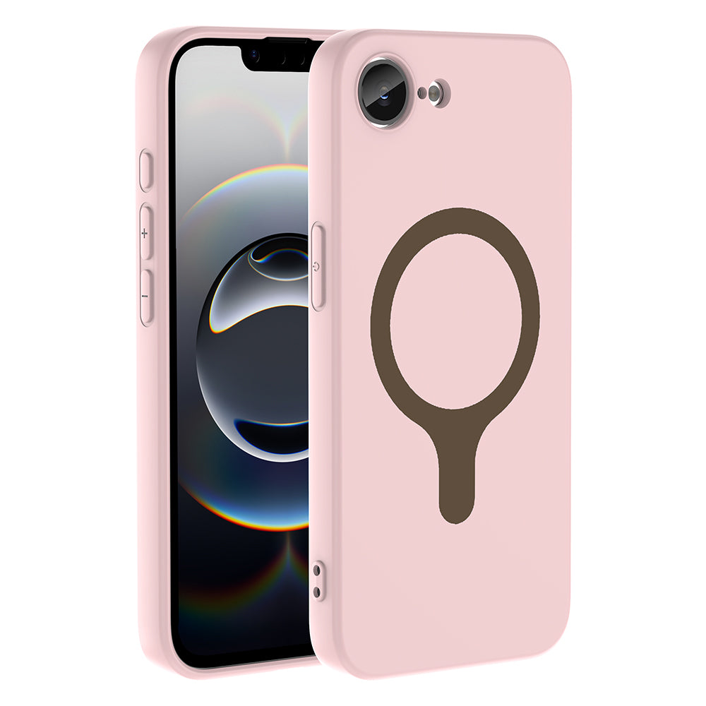 Apple iPhone 16E Kılıf M-Safe Şarj Özellikli Zore Aris Silikon Kapak Açık Pembe