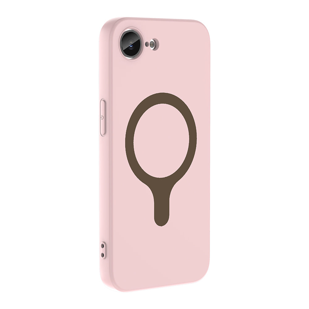 Apple iPhone 16E Kılıf M-Safe Şarj Özellikli Zore Aris Silikon Kapak Açık Pembe